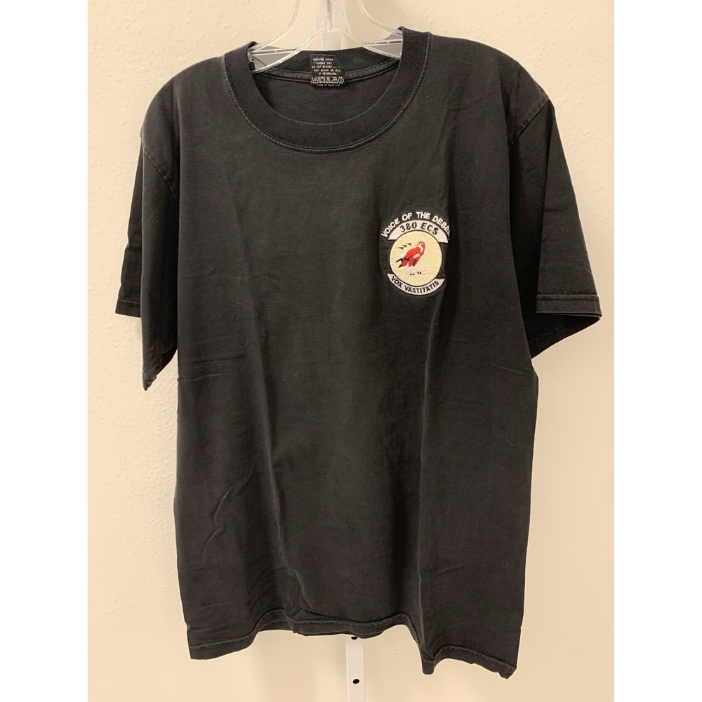 Rare 380 ECS Air Force T Shirt "Voice Of The Desert" Black Large (B408)